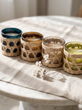 נר אוליב - זכוכית וקש