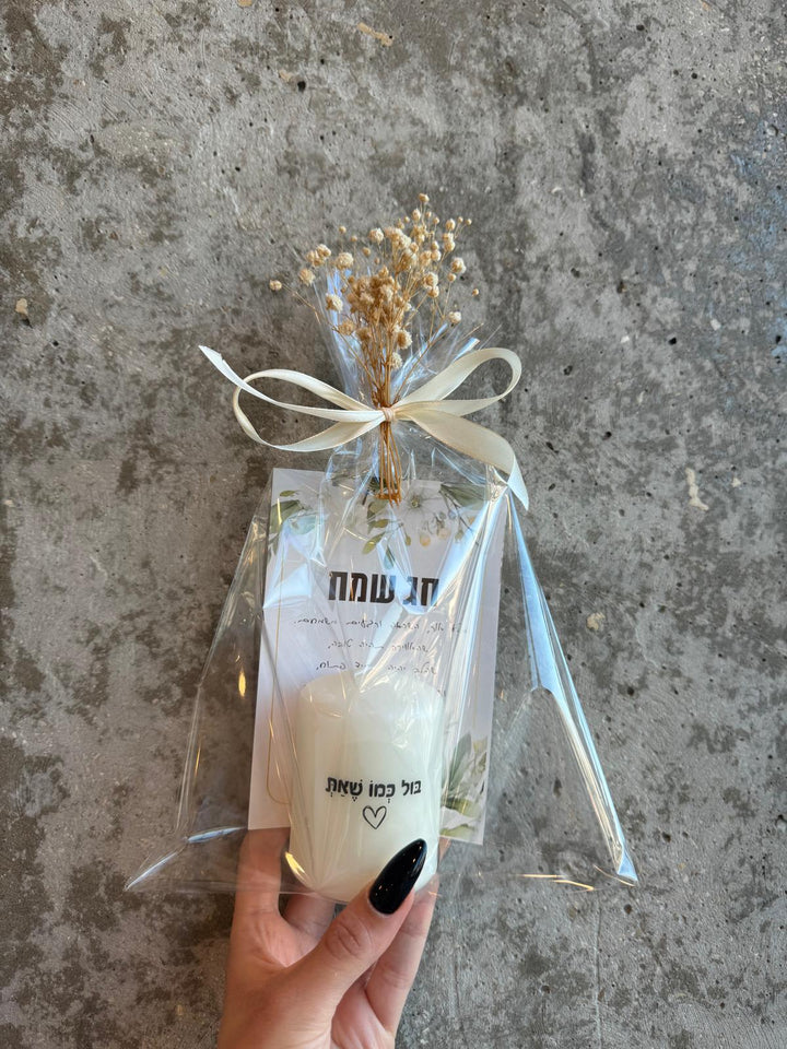 גלויה מזמור לתודה &amp; נר בהקדשה אישית